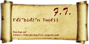 Fábián Teofil névjegykártya