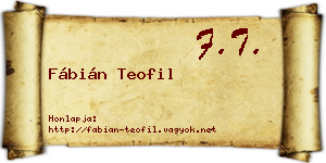 Fábián Teofil névjegykártya